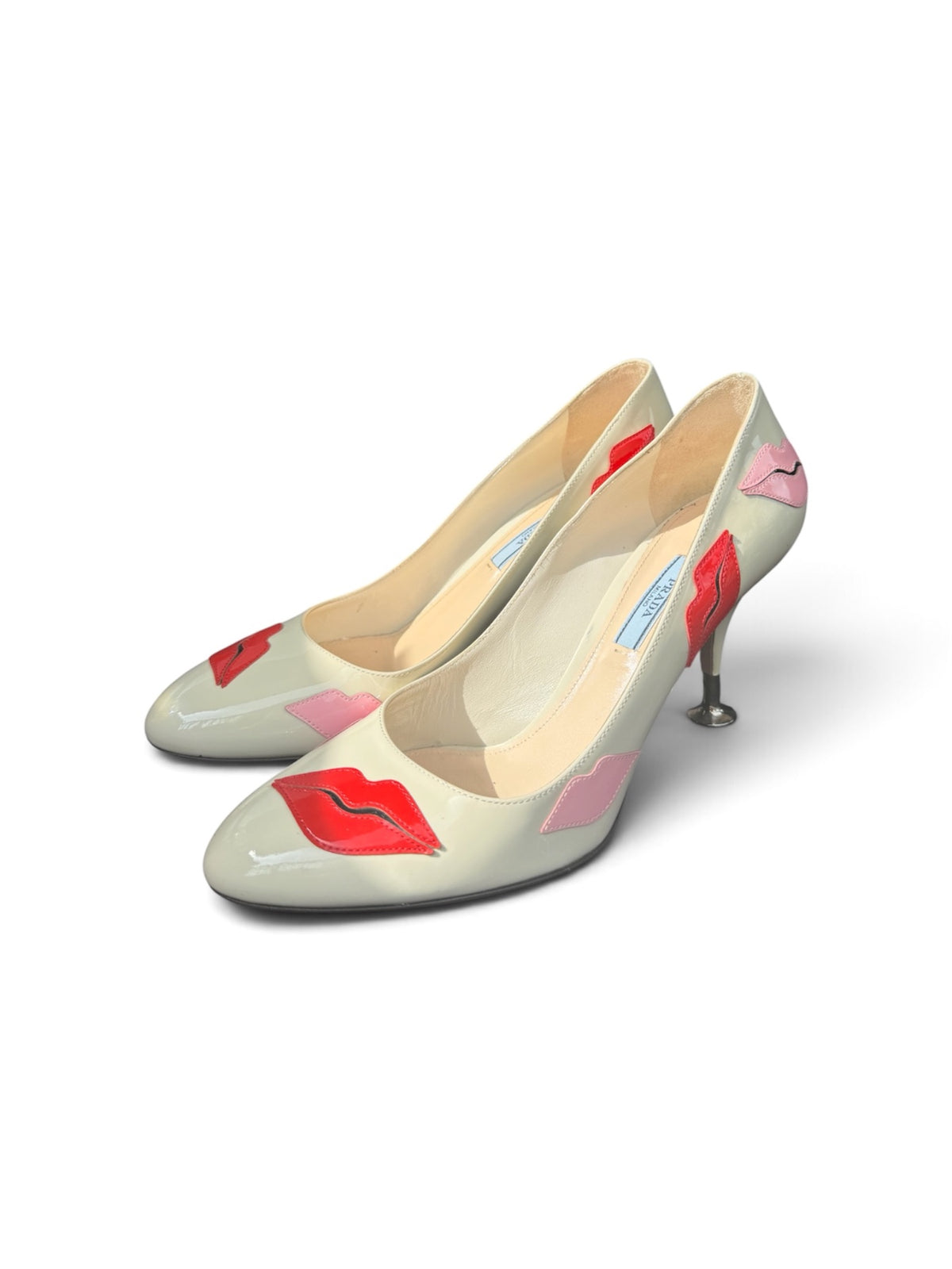 Prada Lip Print Patent Leather Pumps Size 39