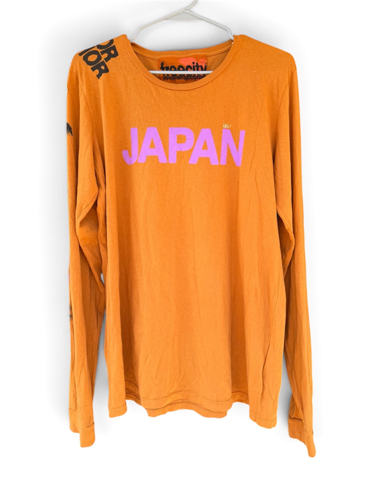 Free City Orange Japan Graphic Long Sleeve T-Shirt