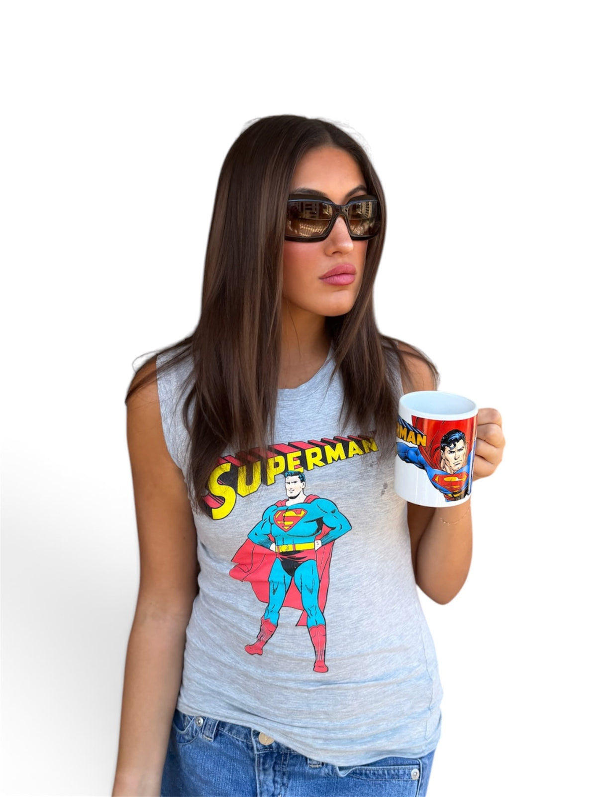 D&G Dolce & Gabbana Superman Graphic Sleeveless Tank Top