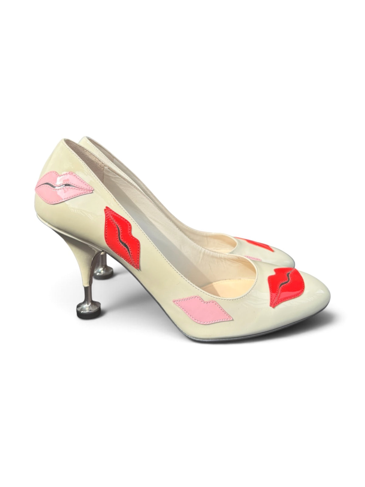 Prada Lip Print Patent Leather Pumps Size 39