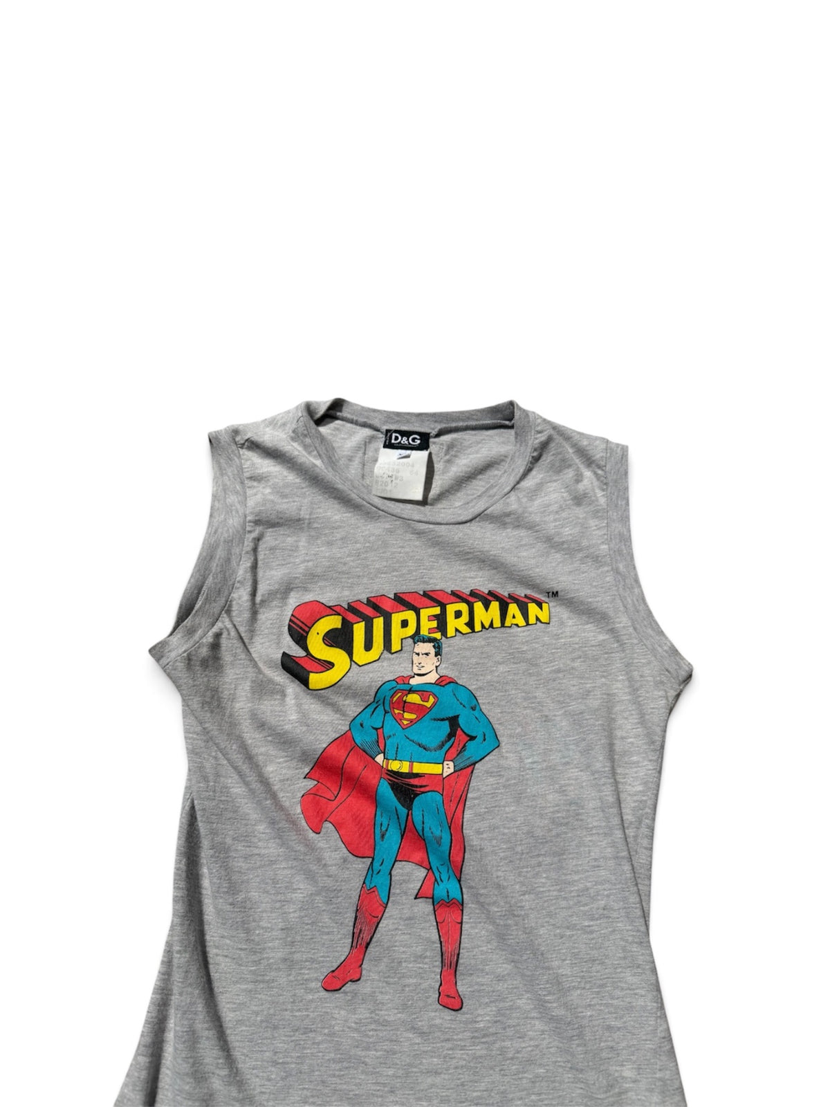 D&G Dolce & Gabbana Superman Graphic Sleeveless Tank Top