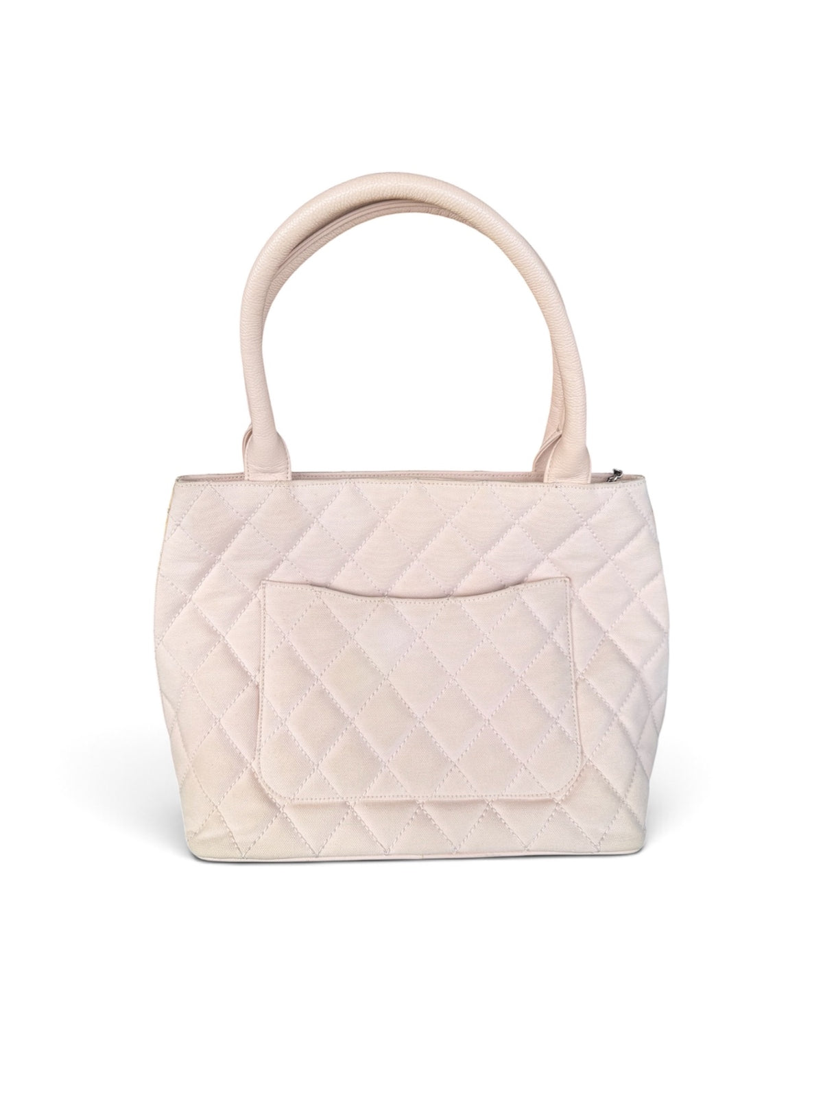 Chanel Quilted Canvas CC Tassel Tote Bag Pink