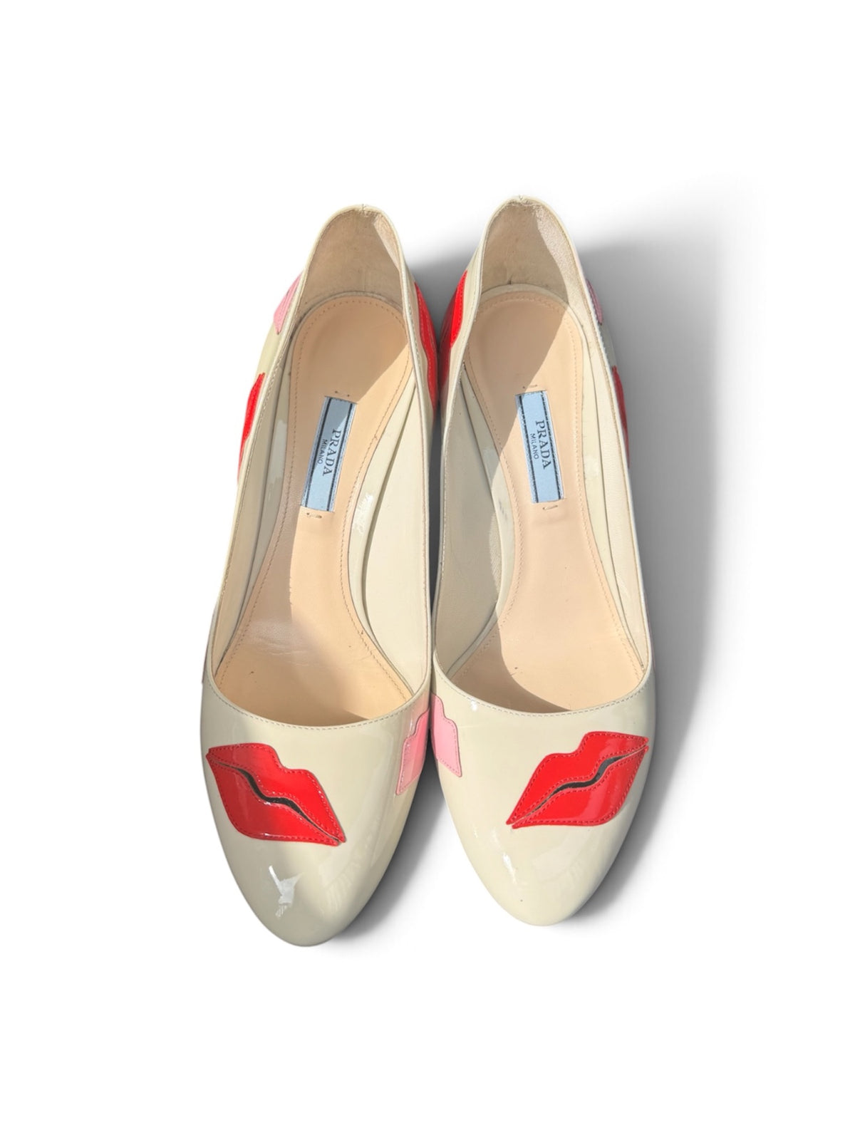 Prada Lip Print Patent Leather Pumps Size 39