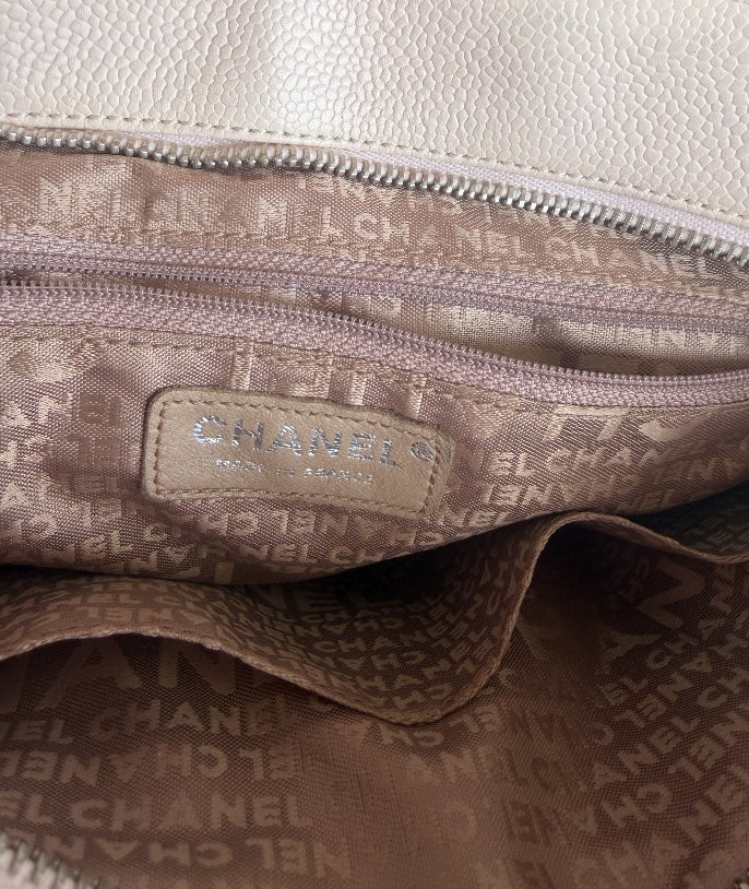 Chanel Quilted Canvas CC Tassel Tote Bag Pink