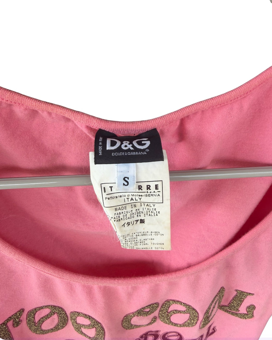 D&G Pink 'Too Cool For School' T Shirt