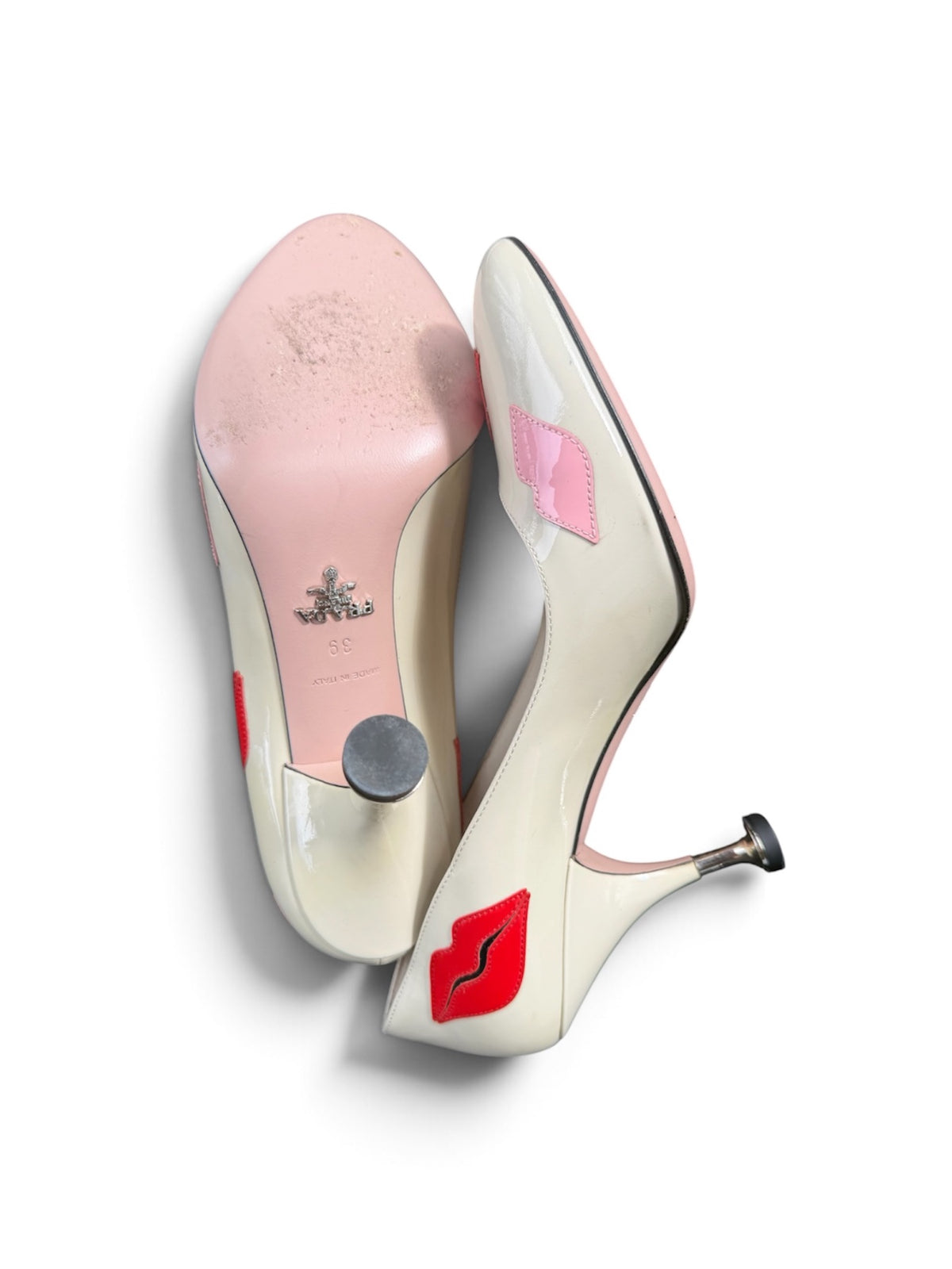 Prada Lip Print Patent Leather Pumps Size 39
