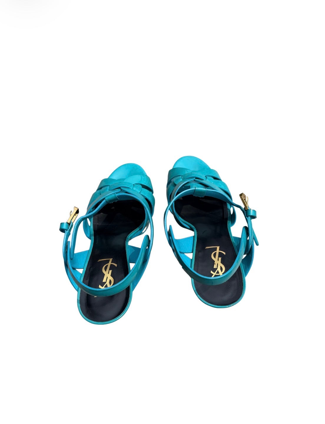 Saint Laurent Tribute Heels in Teal