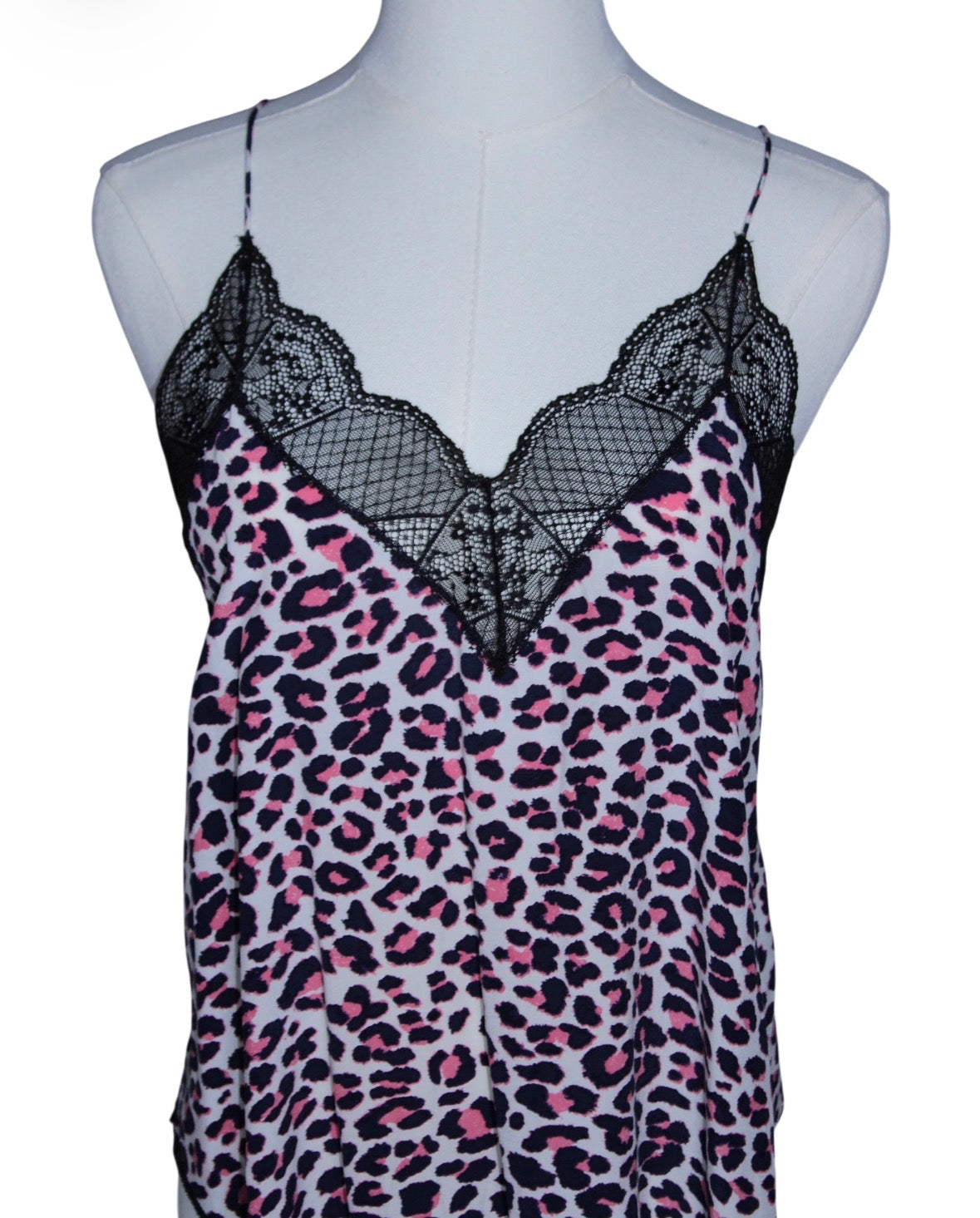 Zadig and Voltaire Pink Cheetah Lace Cami