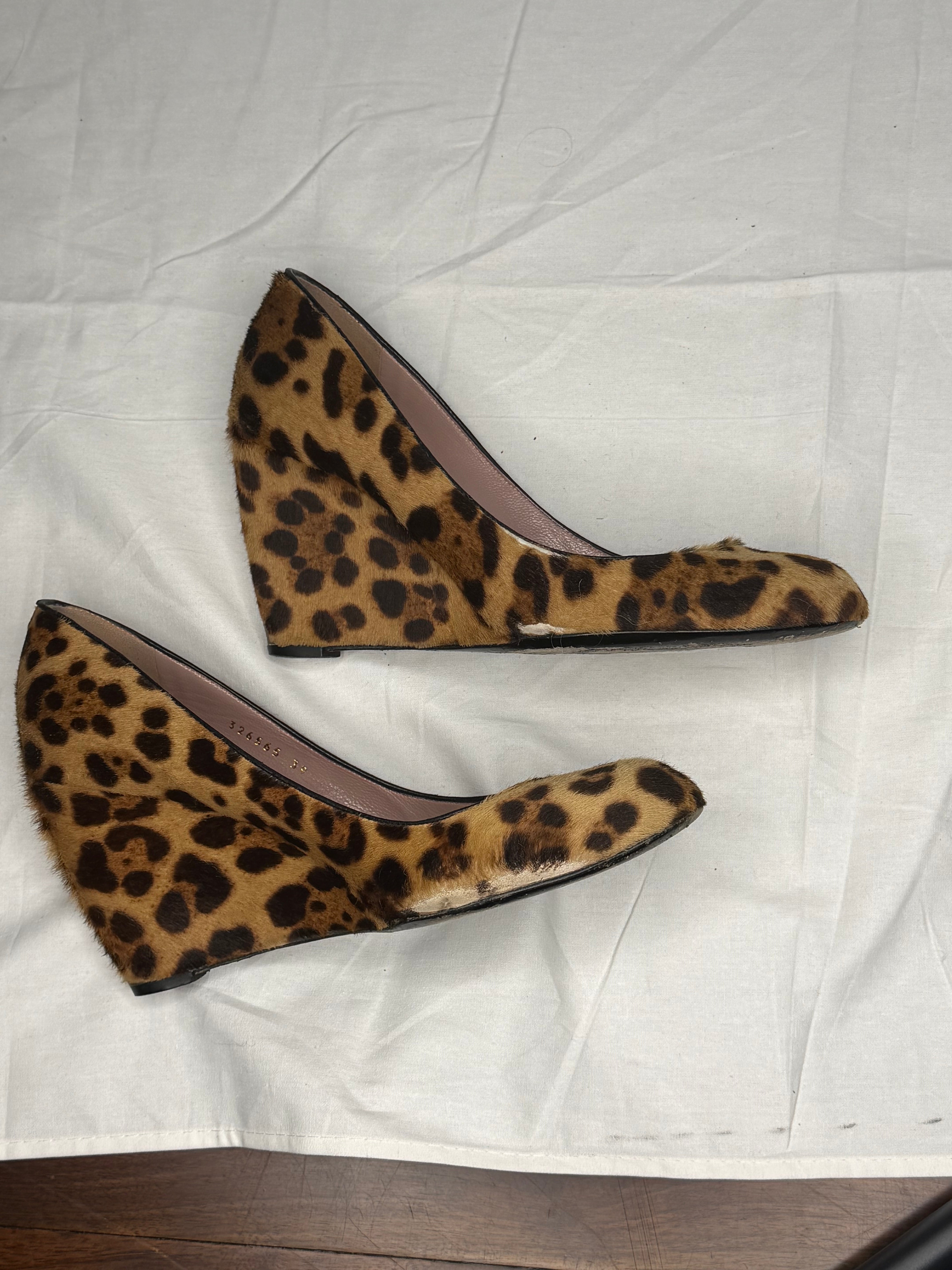 Gucci Pony-hair Calfskin Wedge Heels
