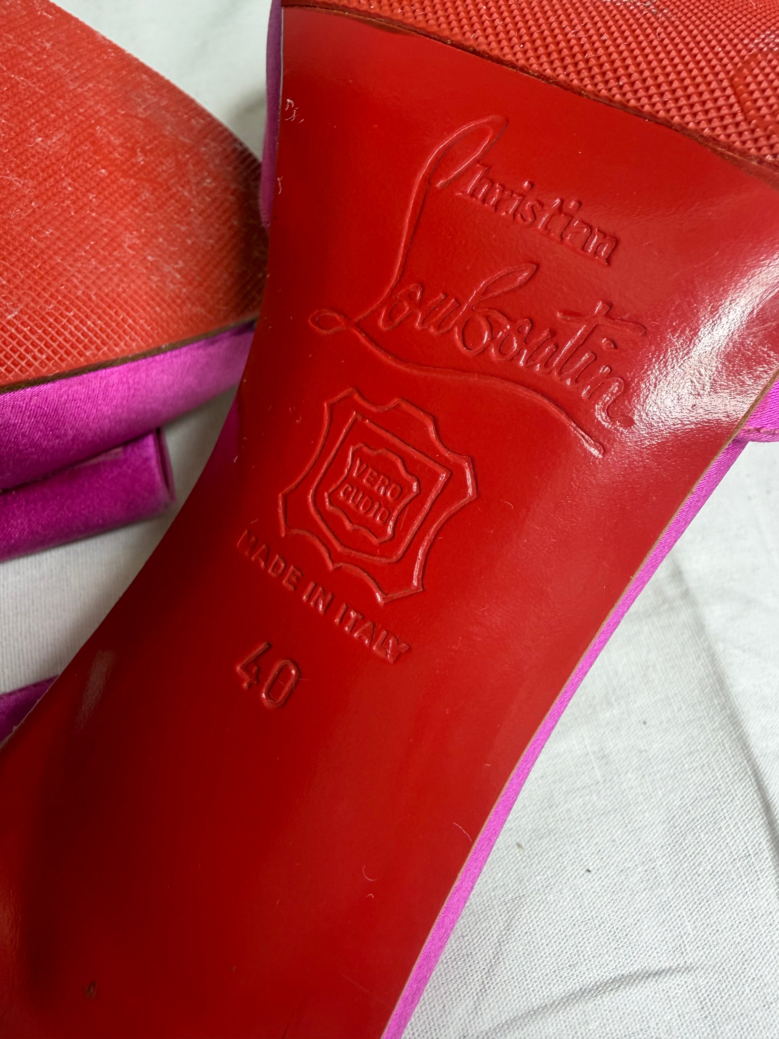 Christian Louboutin Fuschia Bow Red Bottoms