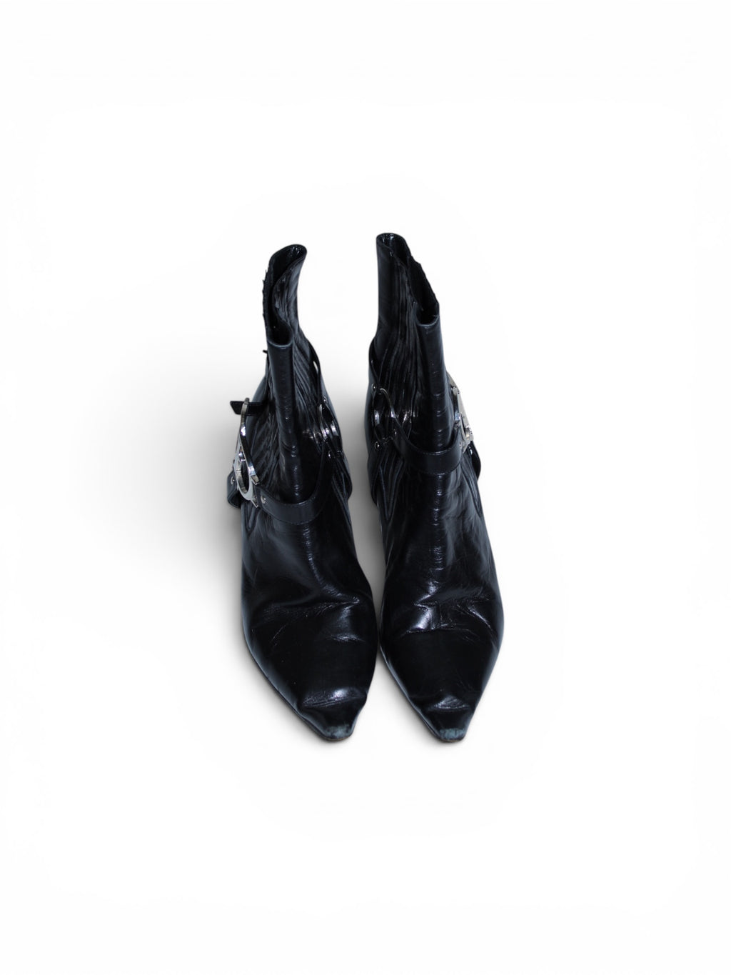 Dior CD Black Leather Booty Heels