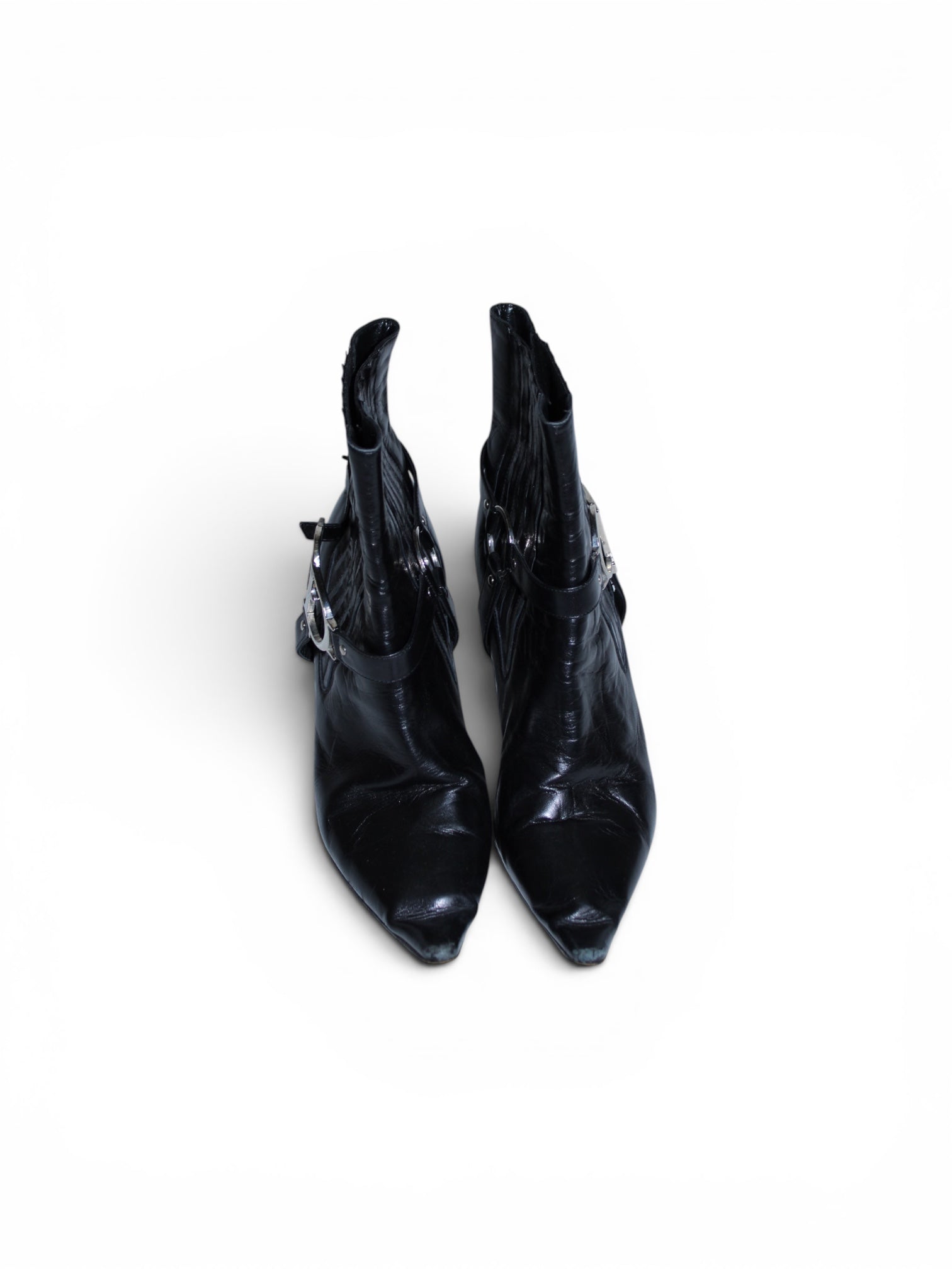 Dior CD Black Leather Booty Heels