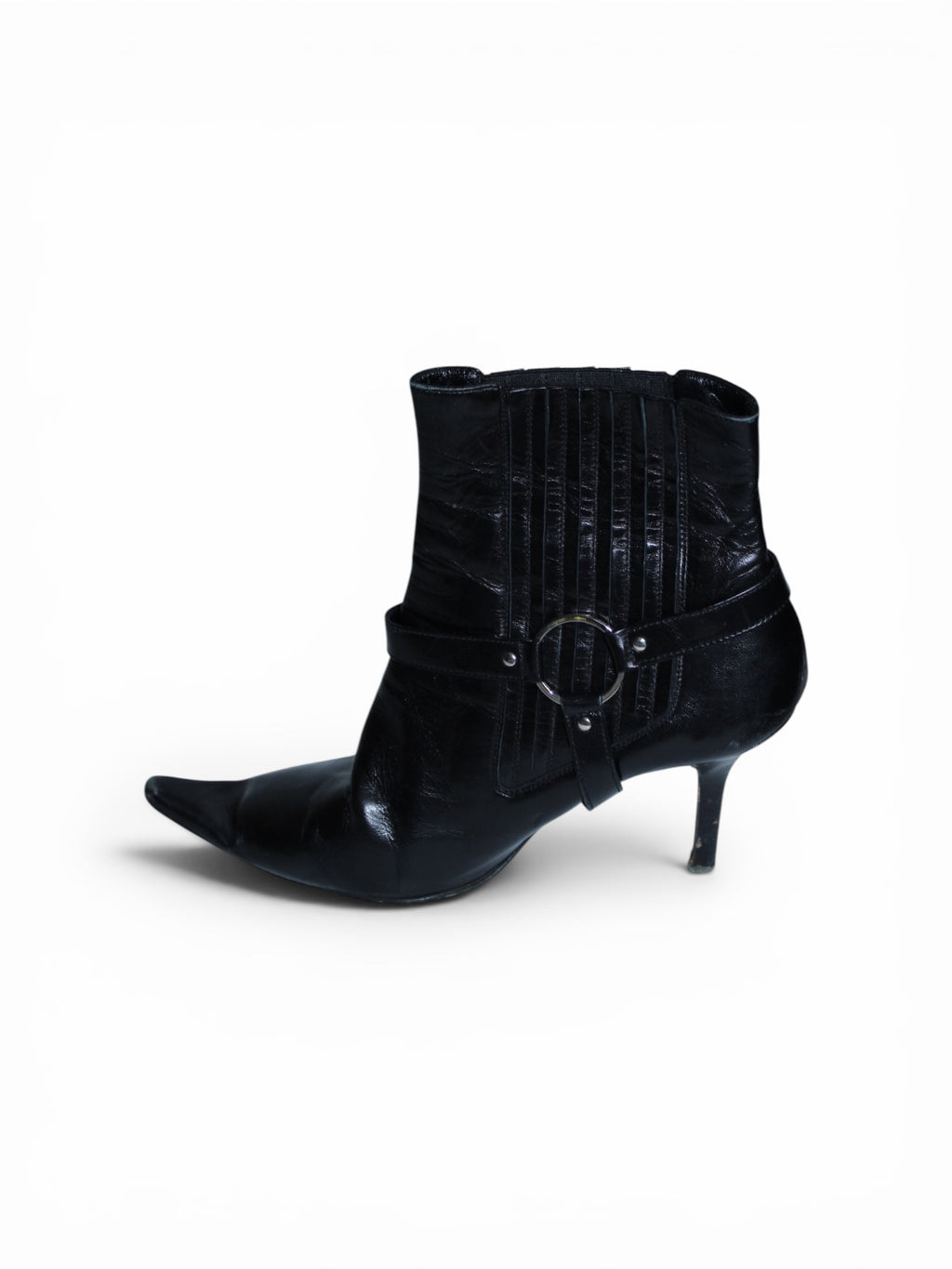 Dior CD Black Leather Booty Heels