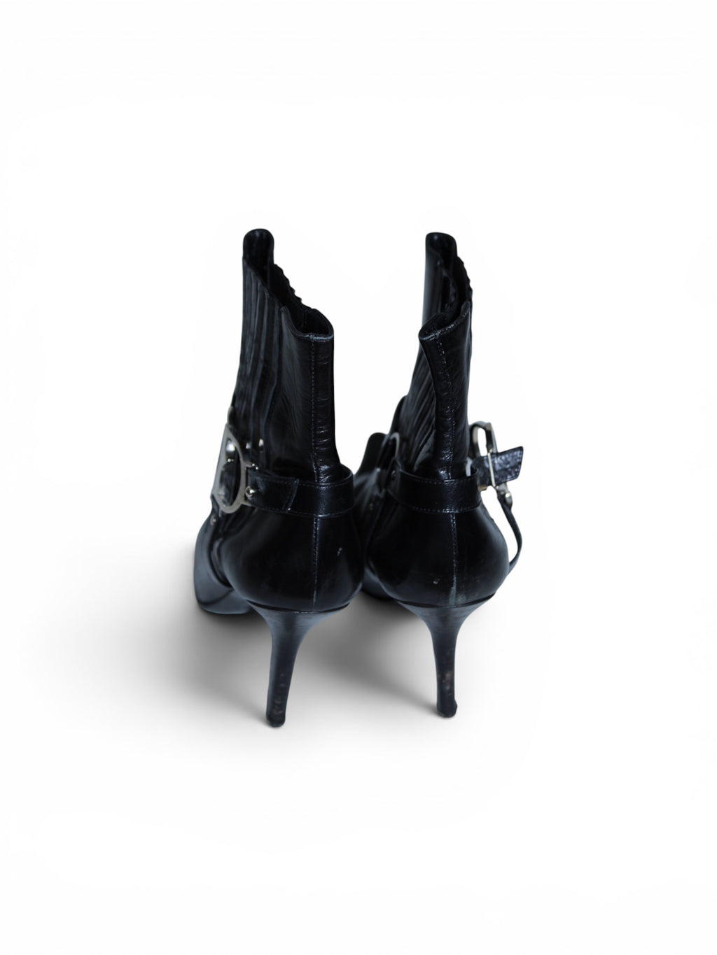 Dior CD Black Leather Booty Heels
