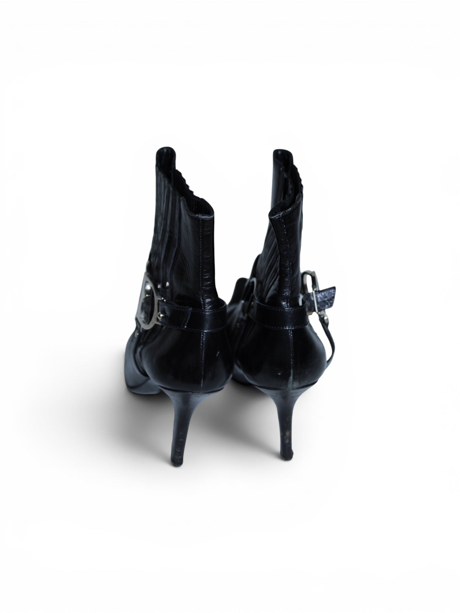 Dior CD Black Leather Booty Heels