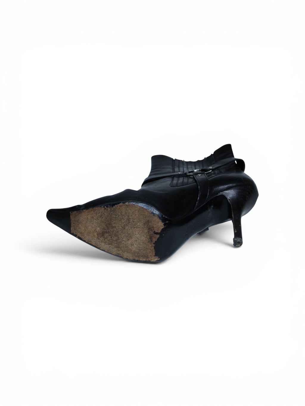 Dior CD Black Leather Booty Heels