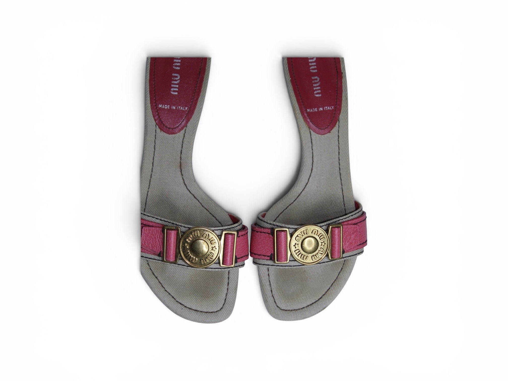 Miu Miu Pink and Gold Kitten Heels