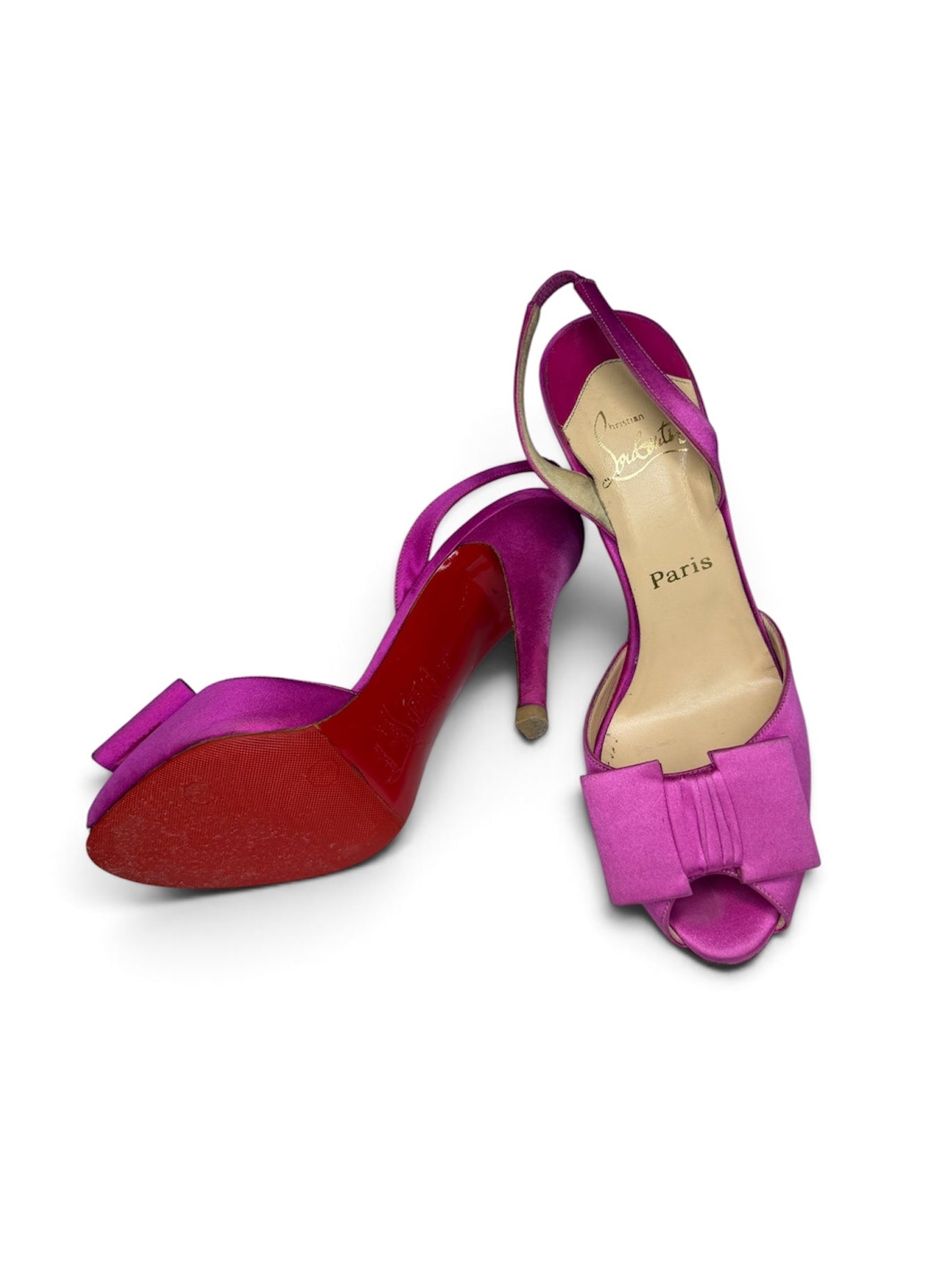 Christian Louboutin Fuschia Bow Red Bottoms