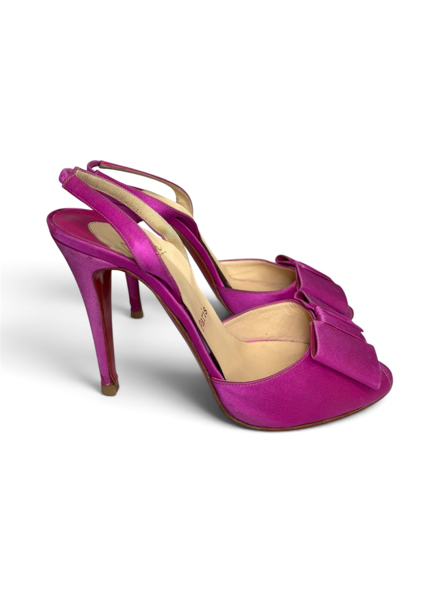Christian Louboutin Fuschia Bow Red Bottoms