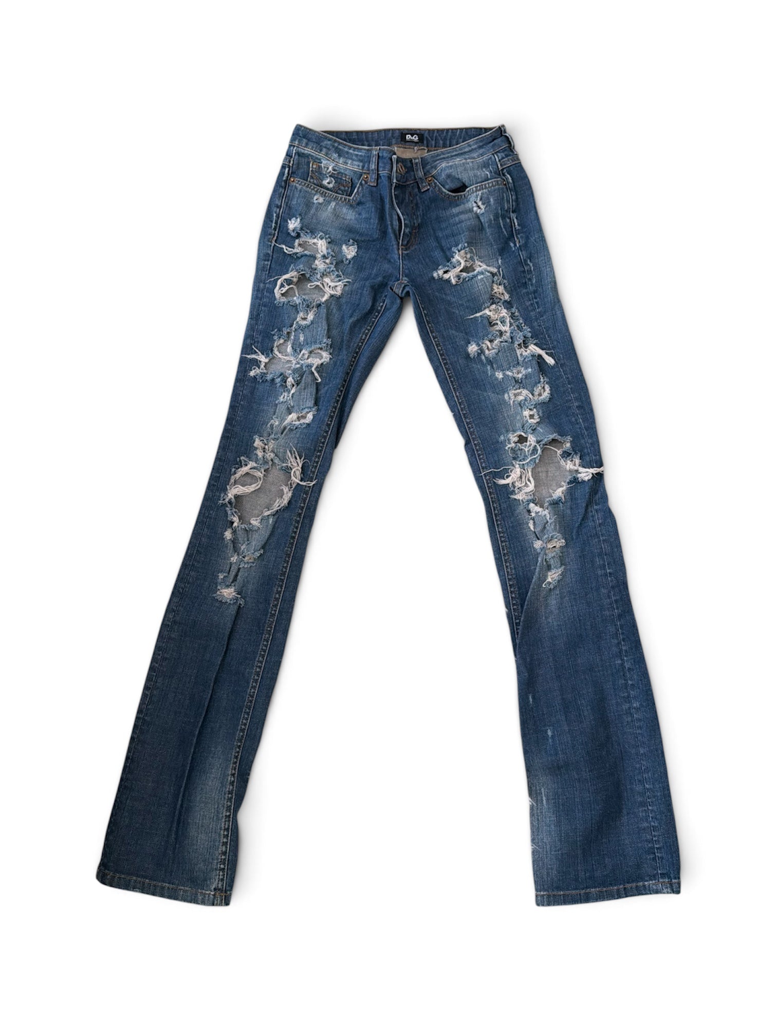 D&G Ripped Low Rise Jeans