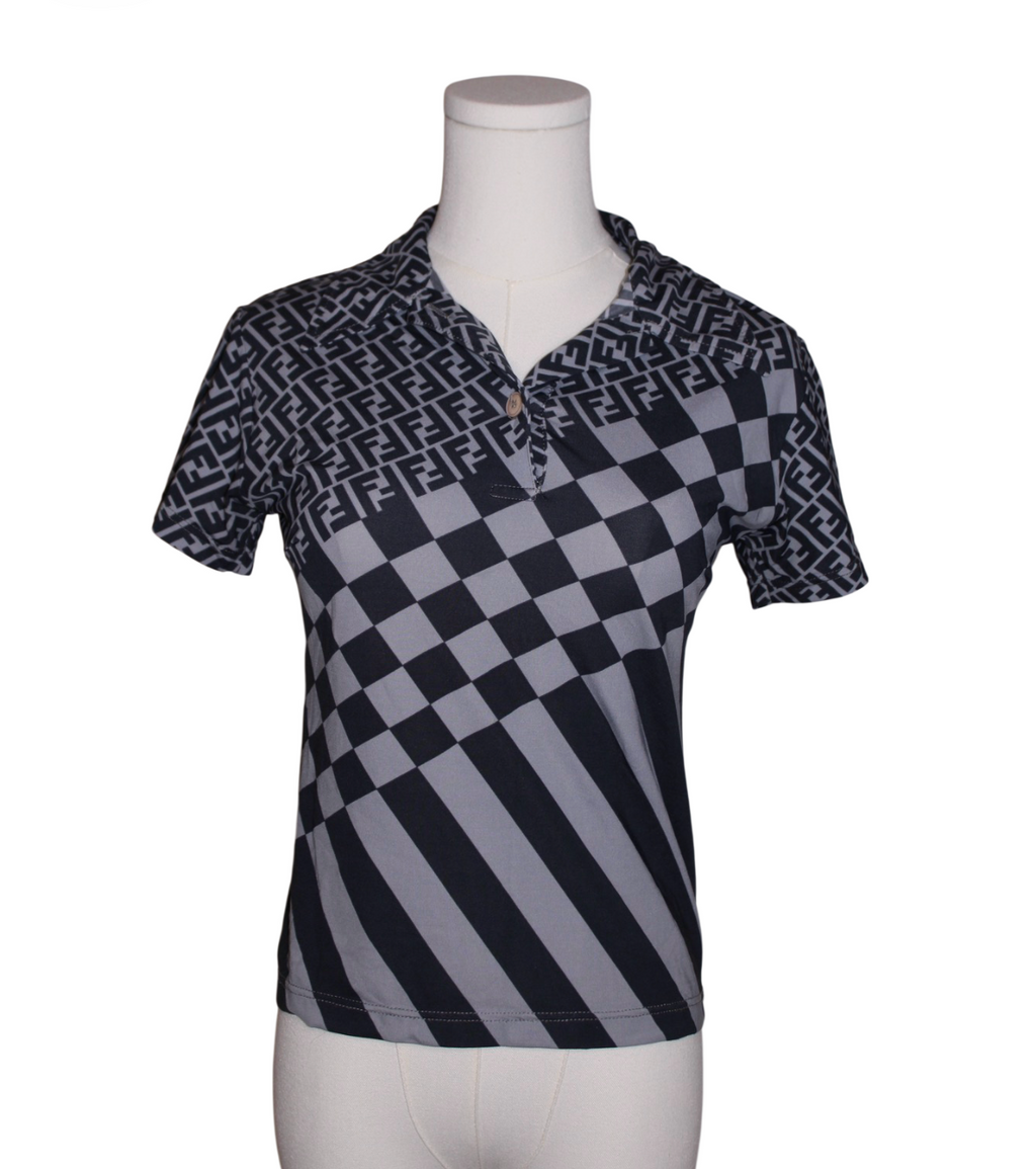 Fendi Vintage Zucca Monogram Polo Shirt
