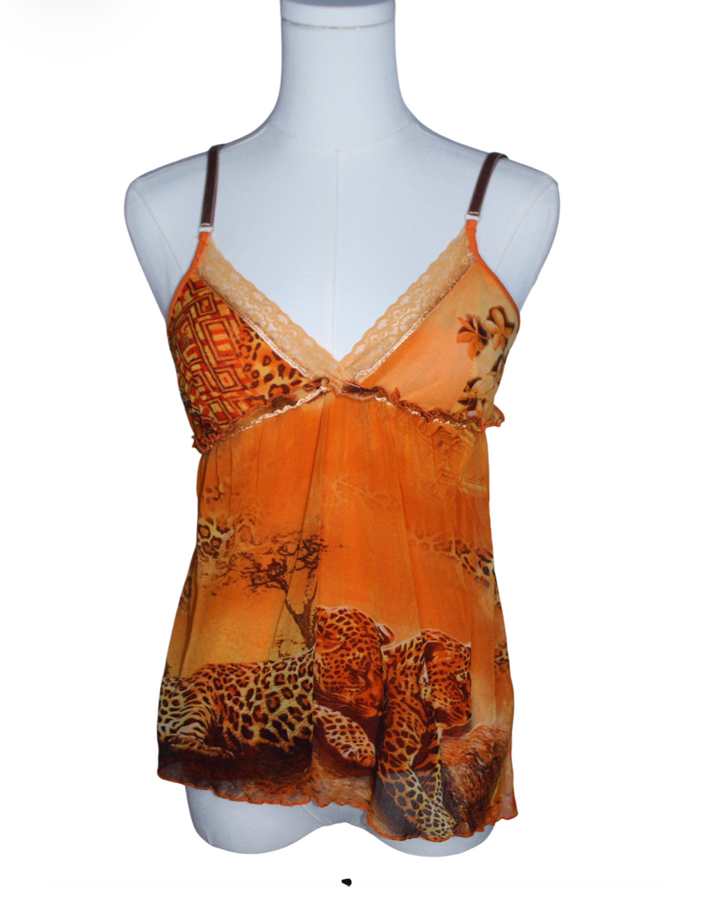 Orange Leopard Top