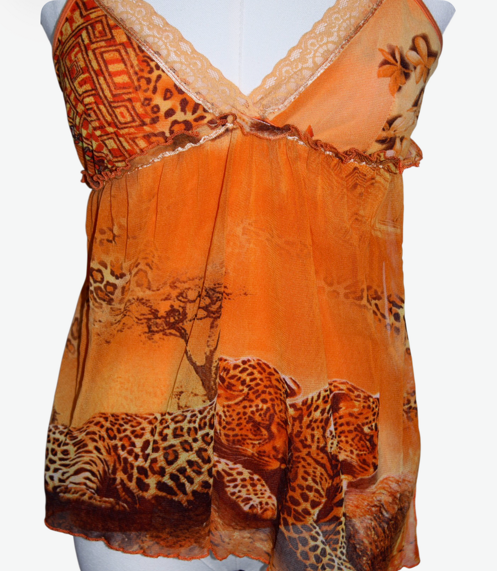 Orange Leopard Top