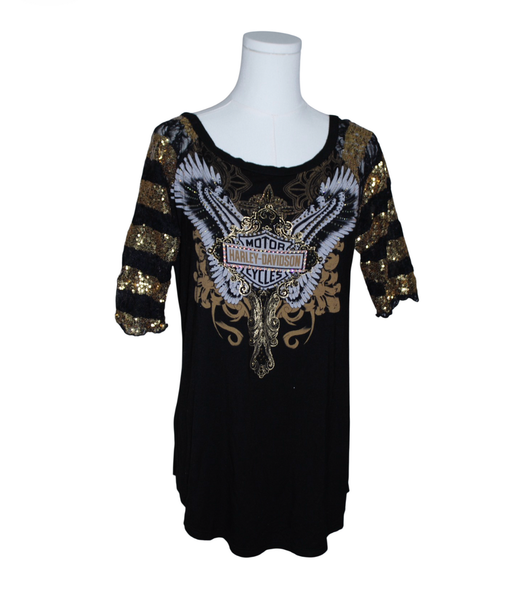 Harley Gold Sequin Quartersleeve