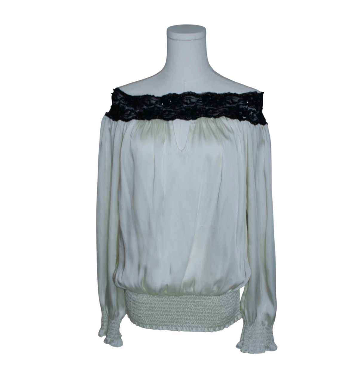 Ivory Lace Off-Shoulder Blouse