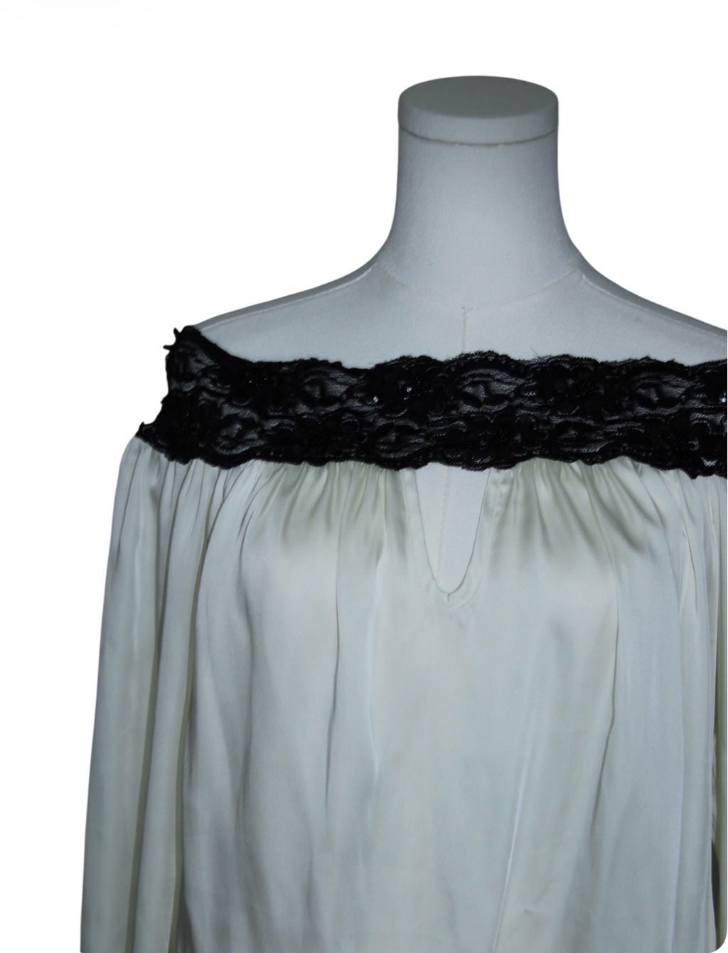 Ivory Lace Off-Shoulder Blouse