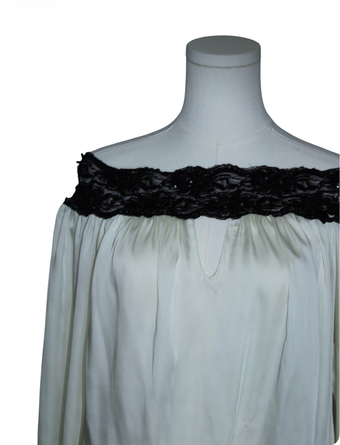 Ivory Lace Off-Shoulder Blouse