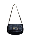 Fendi Black Leather Pochette Bag