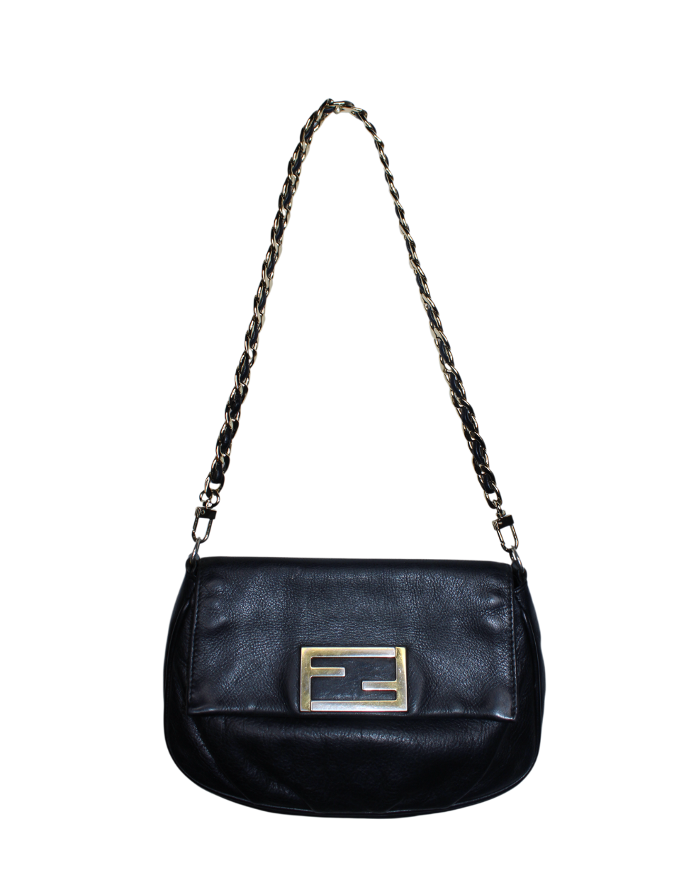 Fendi Black Leather Pochette Bag