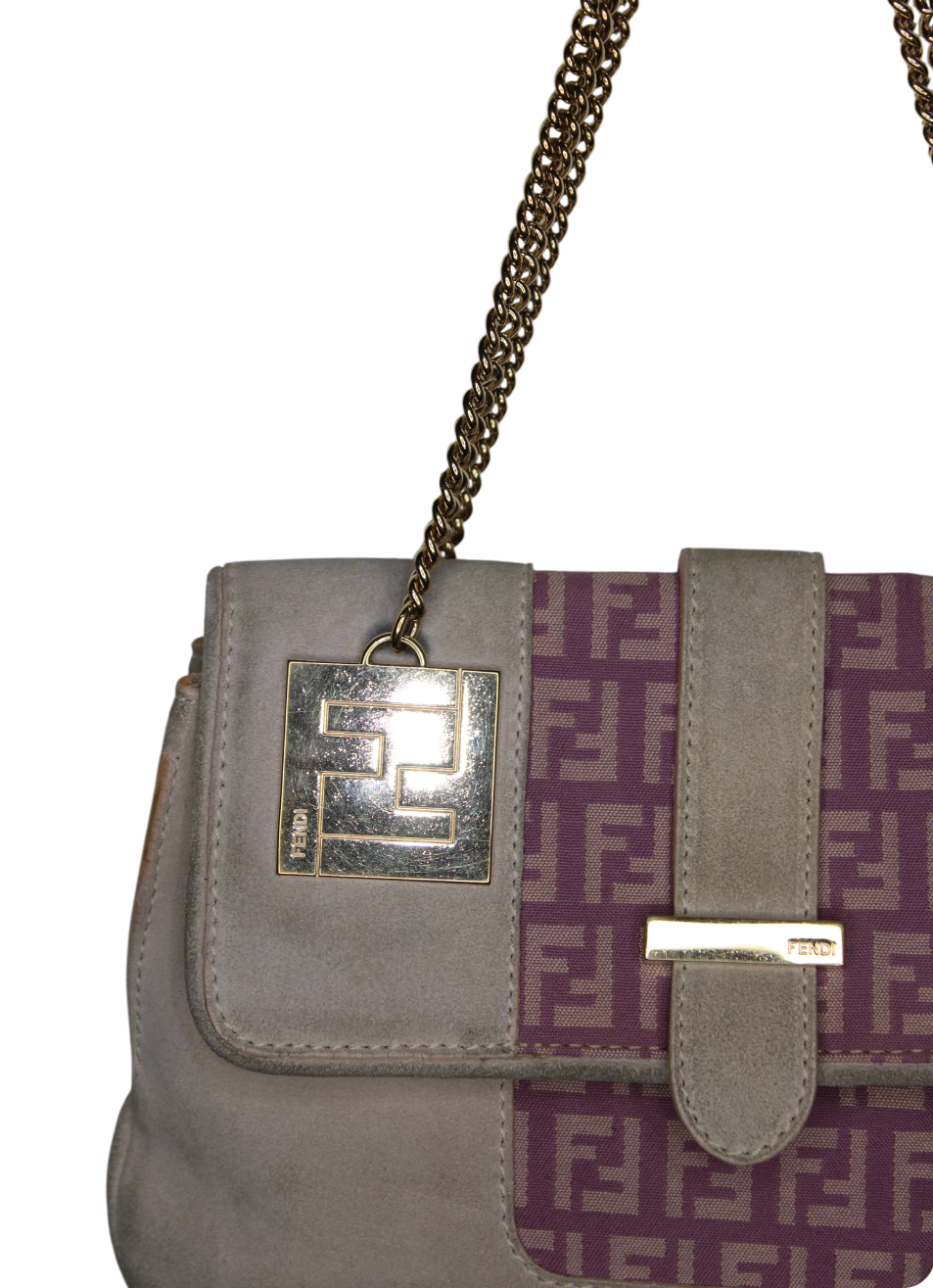 Fendi FF Zucchino Canvas Shoulder Bag