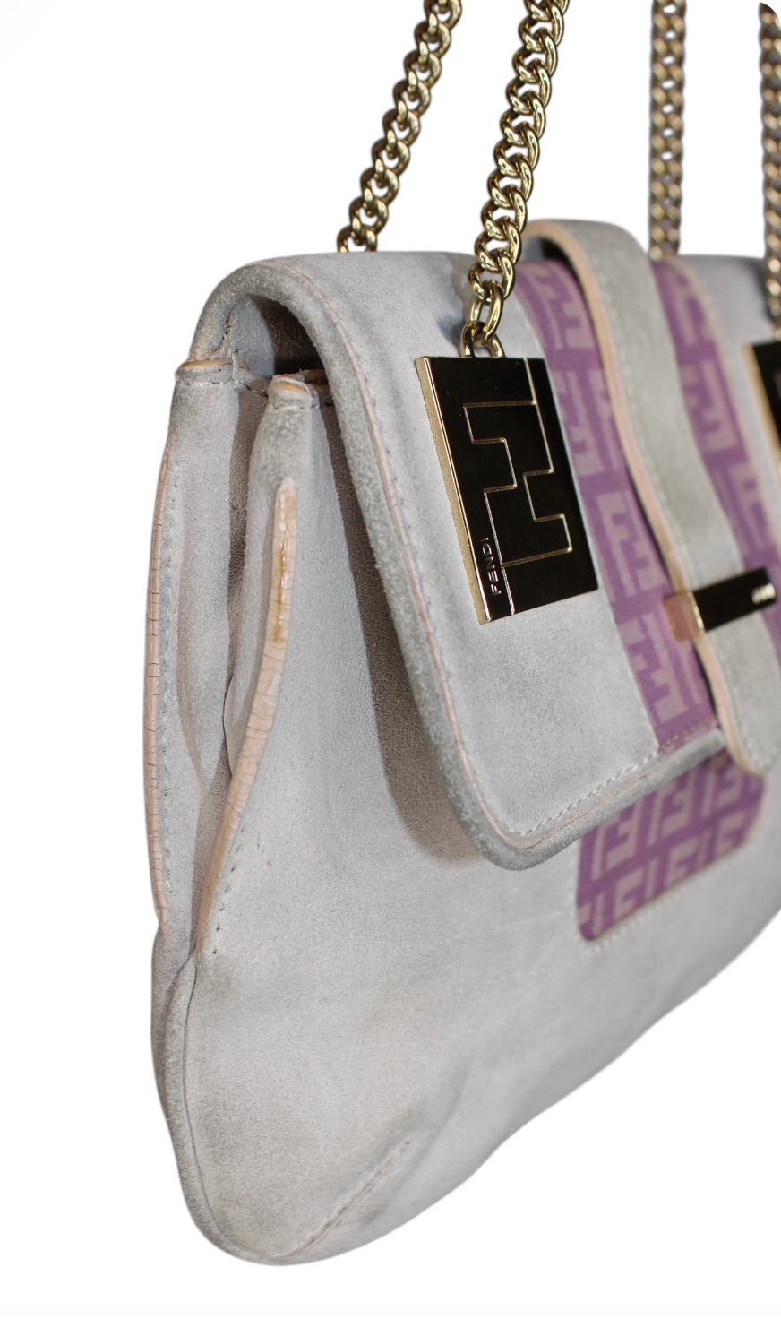 Fendi FF Zucchino Canvas Shoulder Bag