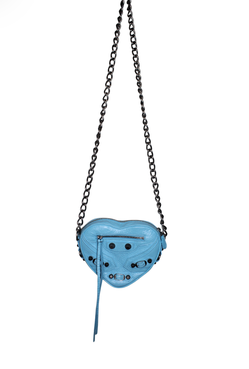 Balenciaga Blue Le Cagole Heart Bag