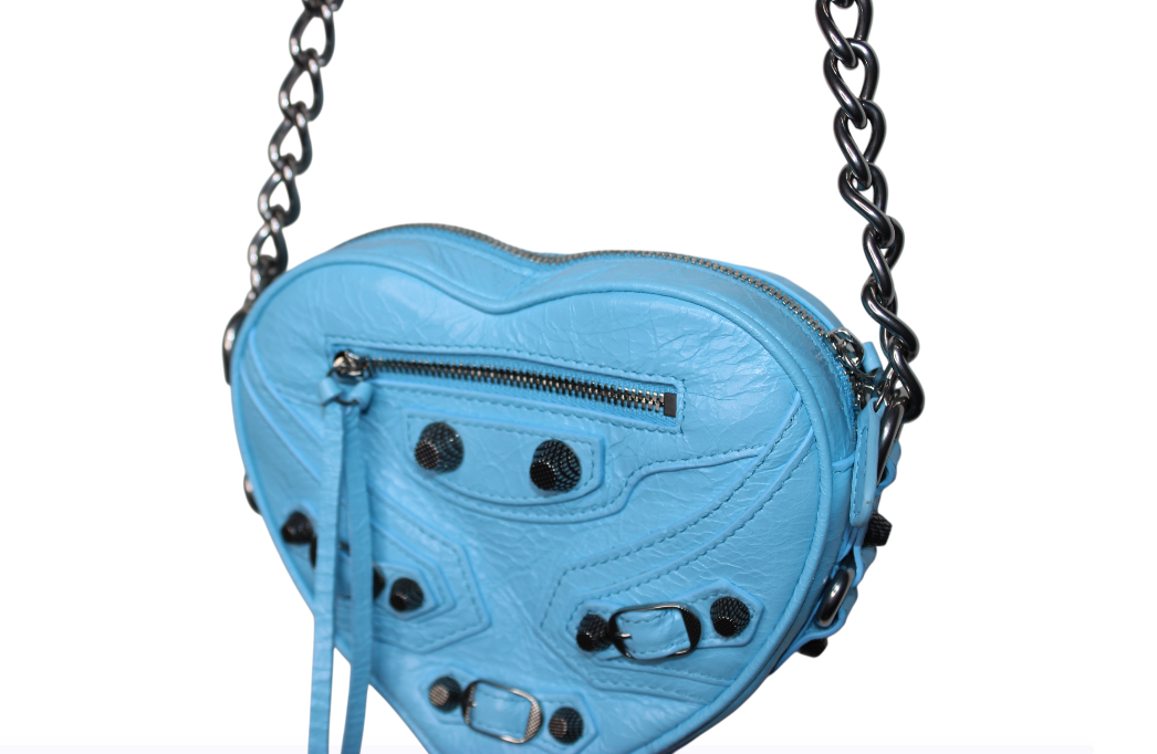 Balenciaga Blue Le Cagole Heart Bag