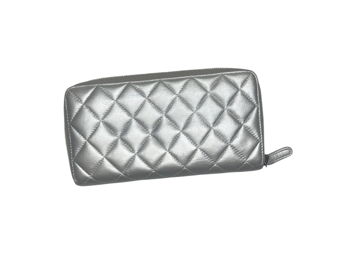 Chanel Neon Pink and Silver Continental Wallet
