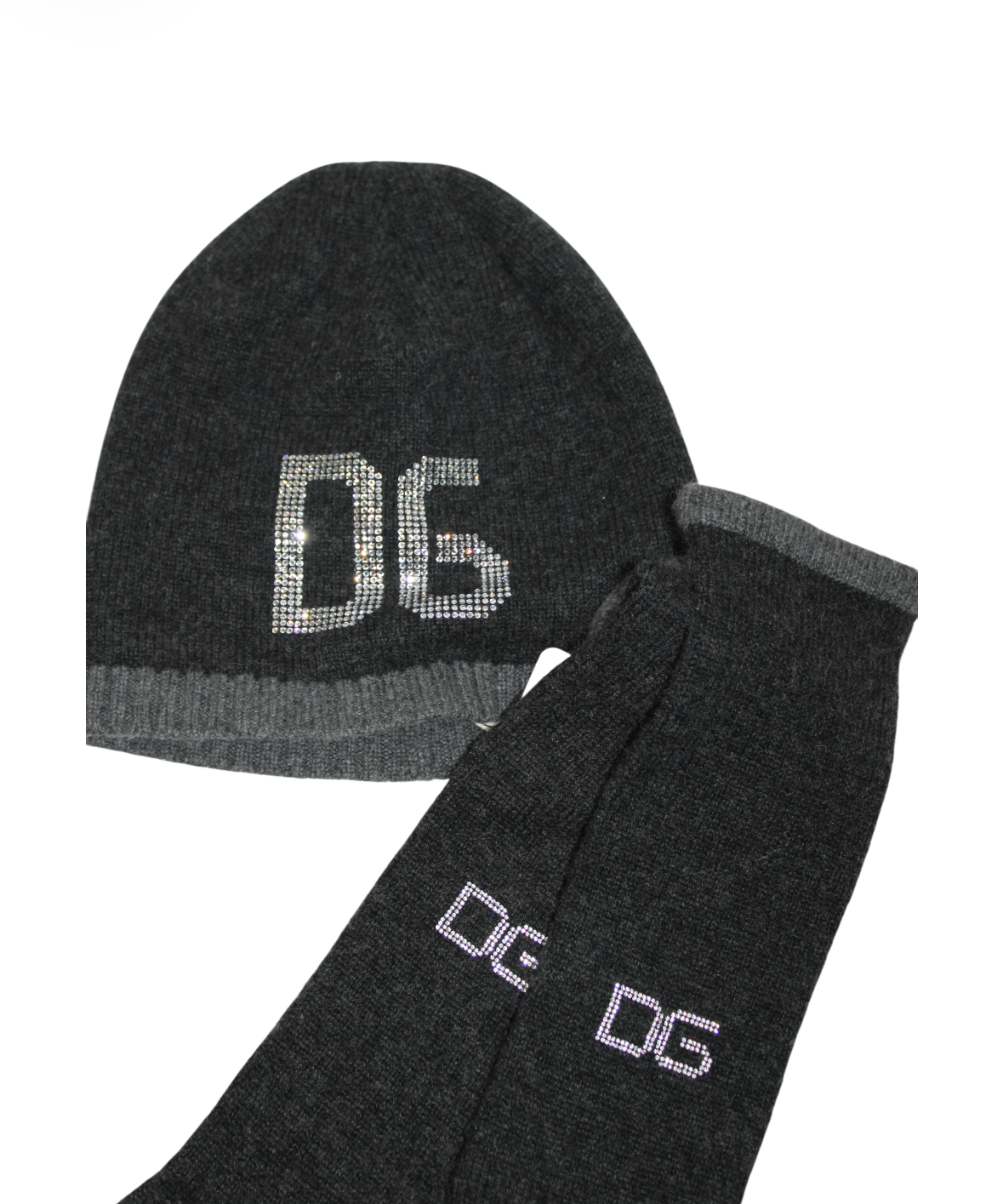 D&G Bedazzled Hat and Gloves Set