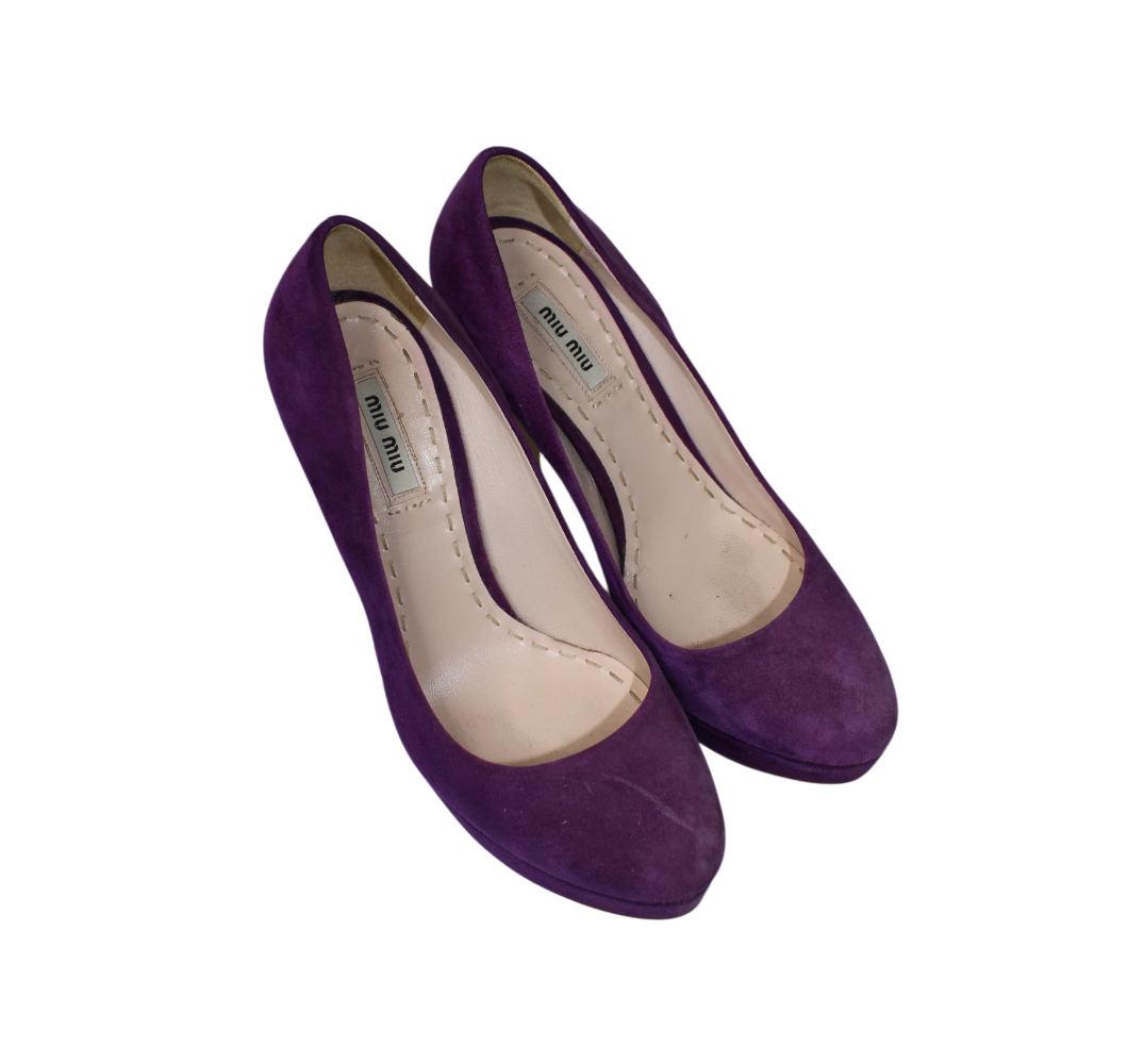 Miu Miu Purple Suede Pumps