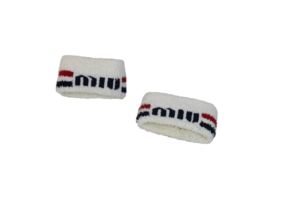 Miu Miu White Pattern Printed Wristbands