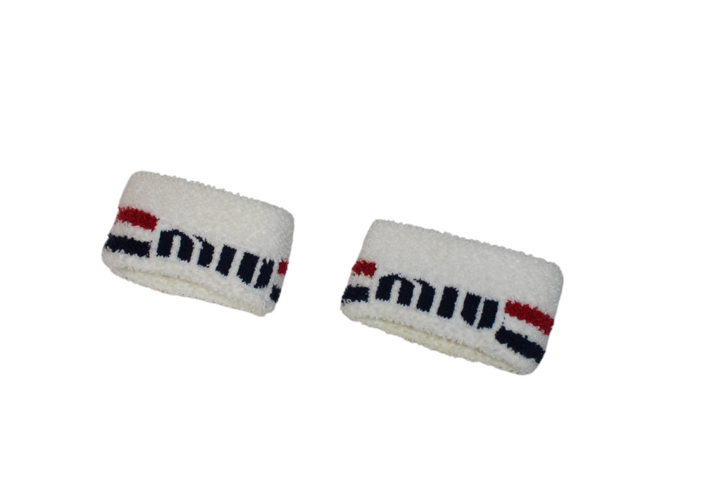 Miu Miu White Pattern Printed Wristbands