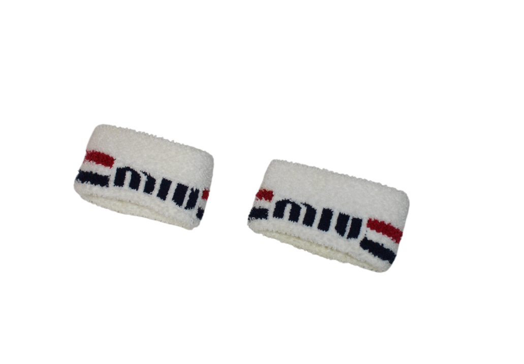 Miu Miu White Pattern Printed Wristbands