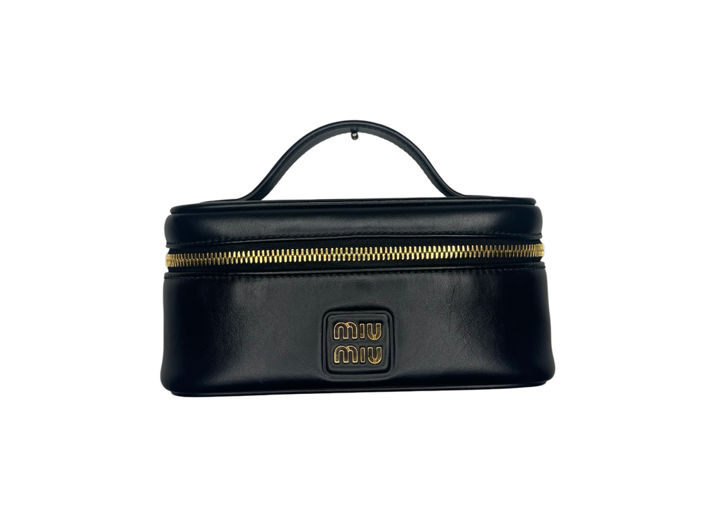 Miu Miu Black Leather Vanity Bag