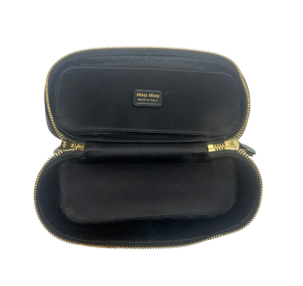 Miu Miu Black Leather Vanity Bag