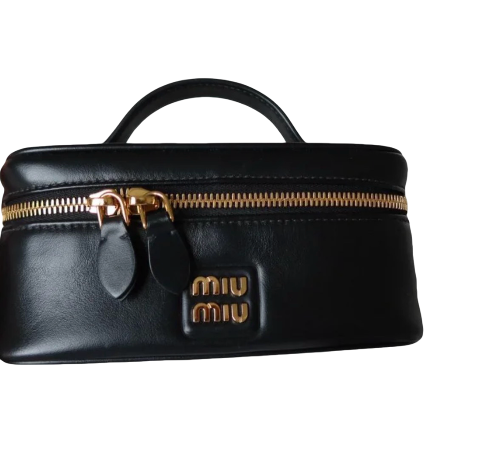 Miu Miu Black Leather Vanity Bag