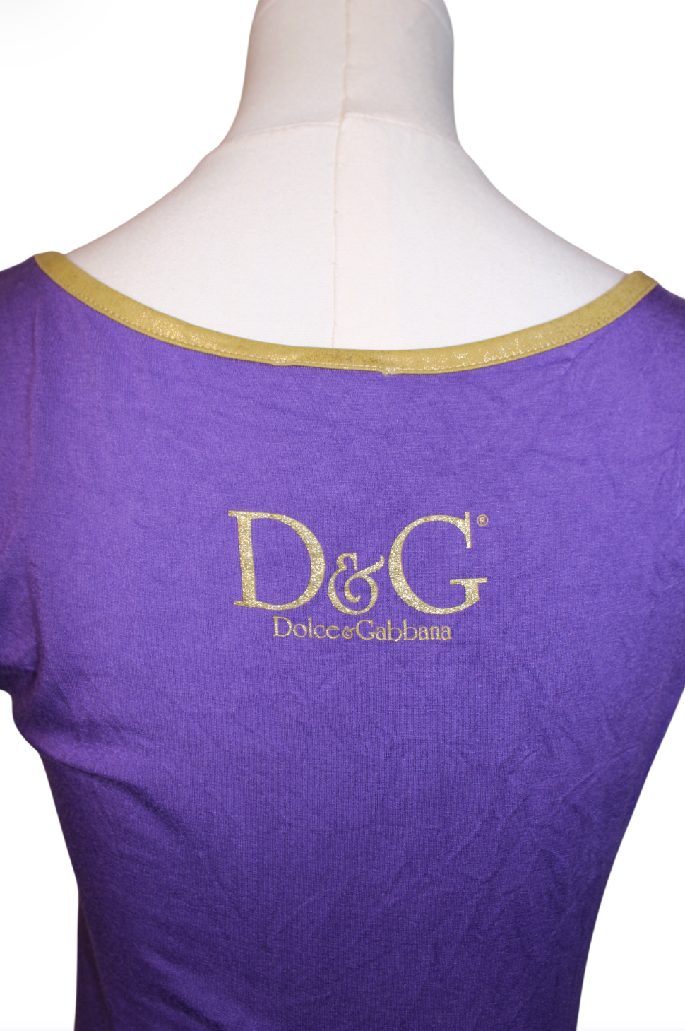 D&G "Ahead of The Times" Purple and Gold Embellished Tank