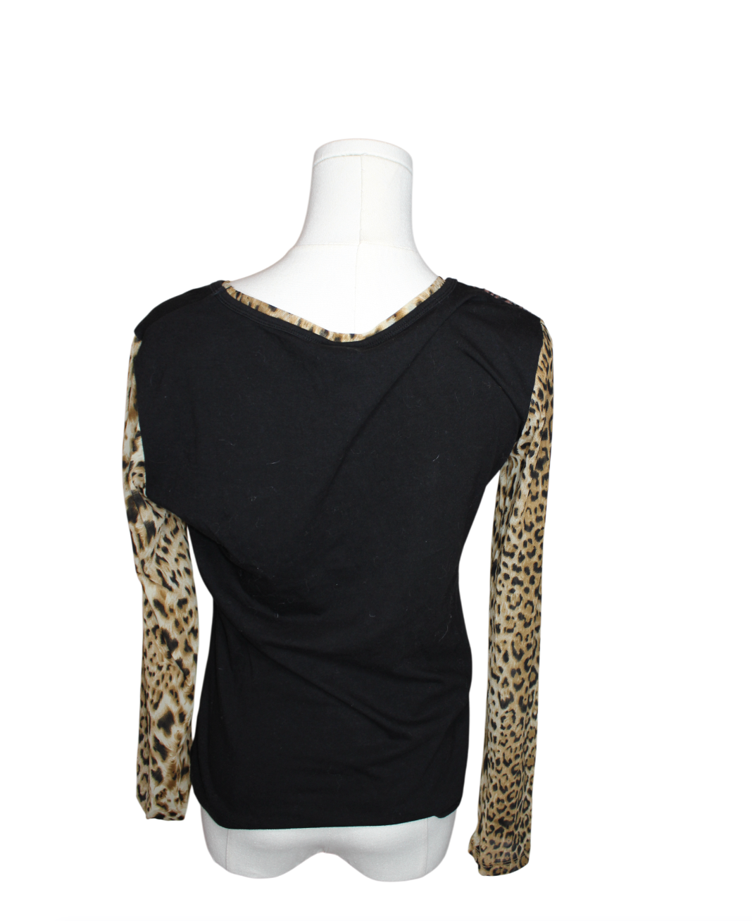 D&G Vintage Leopard Mesh and Rhinestone Long Sleeve