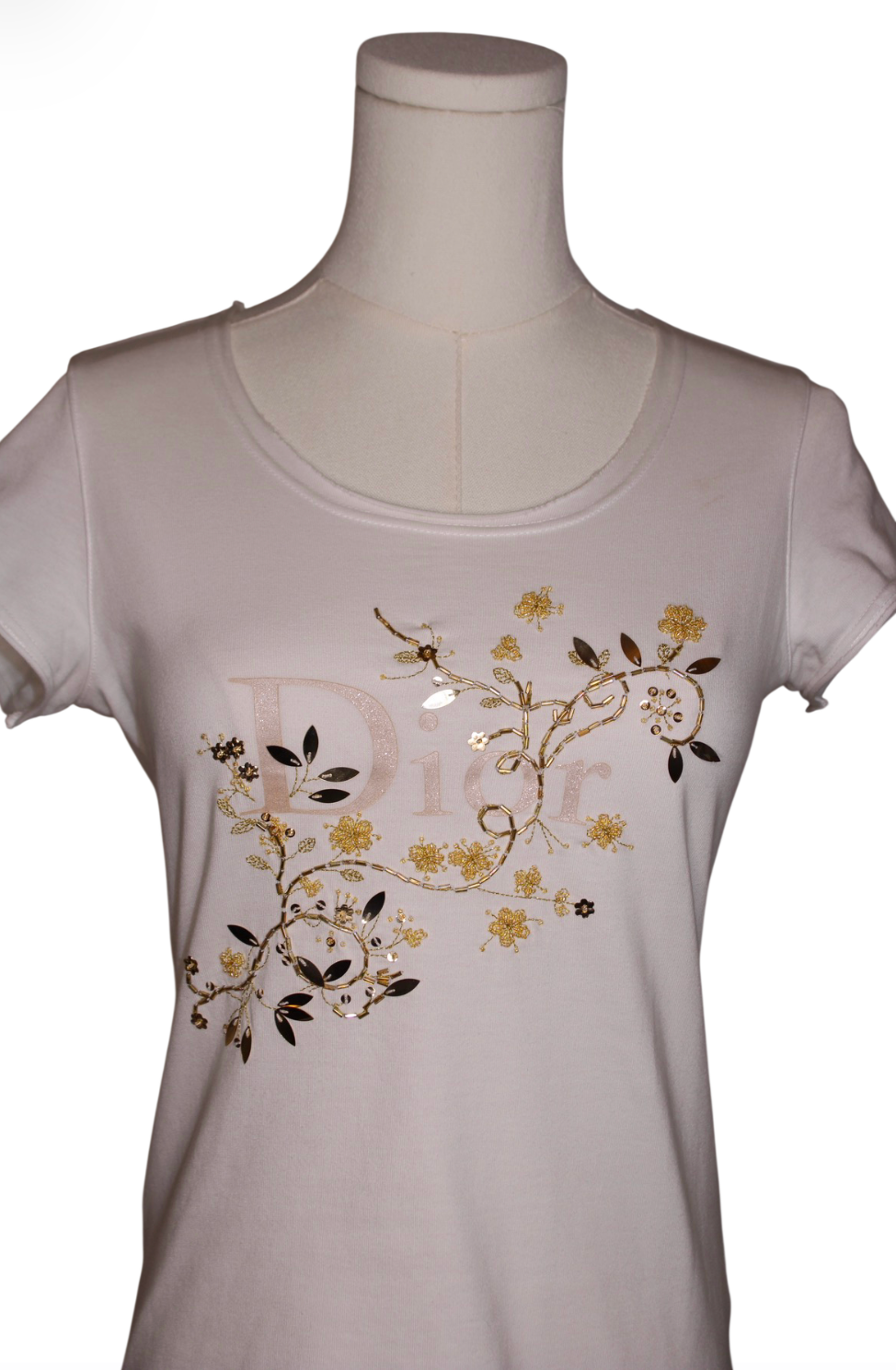 Dior Vintage Gold Embellished Tee
