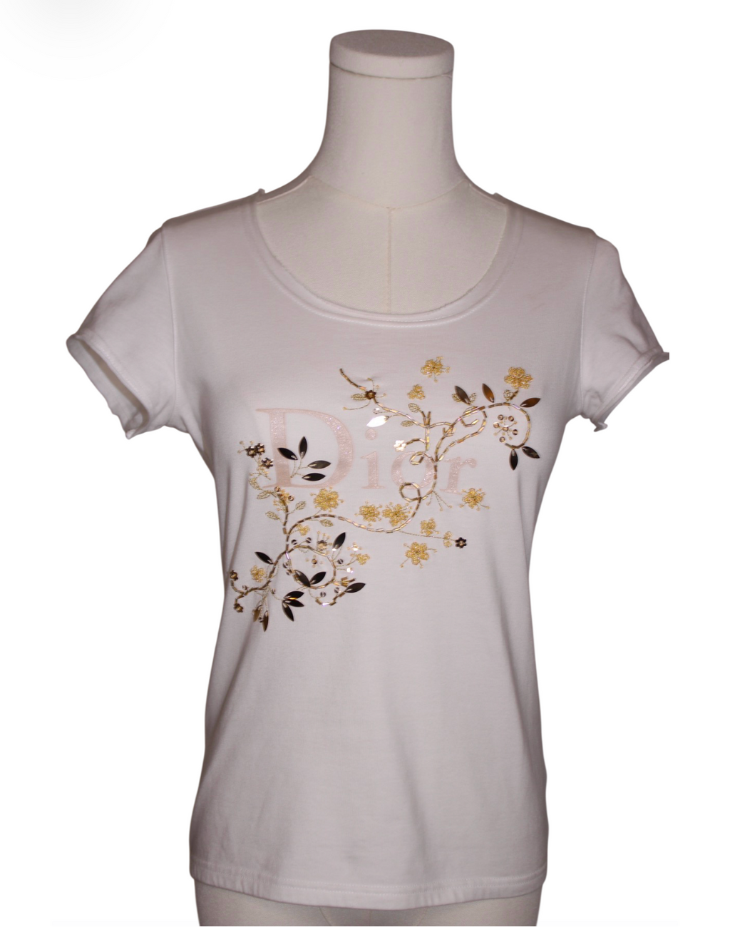 Dior Vintage Gold Embellished Tee